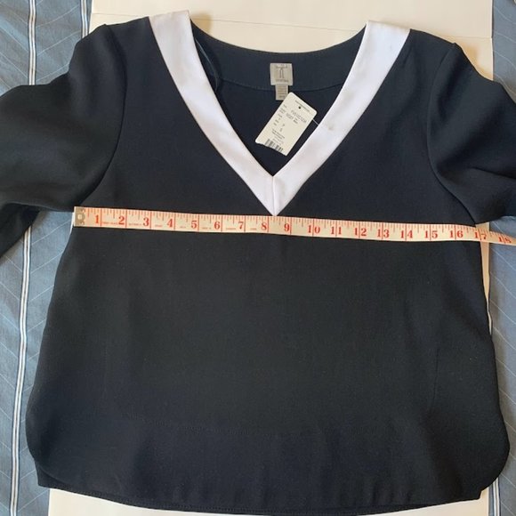 NWT Tristan 3/4 Sleeve Cropped Blouse - S - Picture 4 of 7